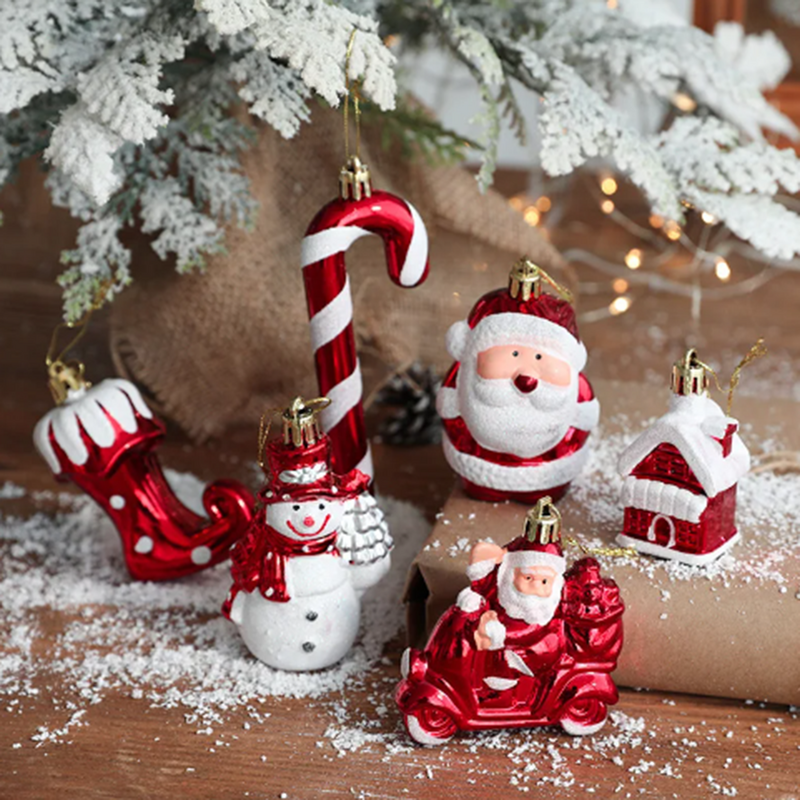 Liontin pohon Natal Navidad, ornamen bola Natal Elk 2/4 buah, liontin gantung pohon Natal, dekorasi pesta liburan Natal, perlengkapan hadiah Tahun Baru