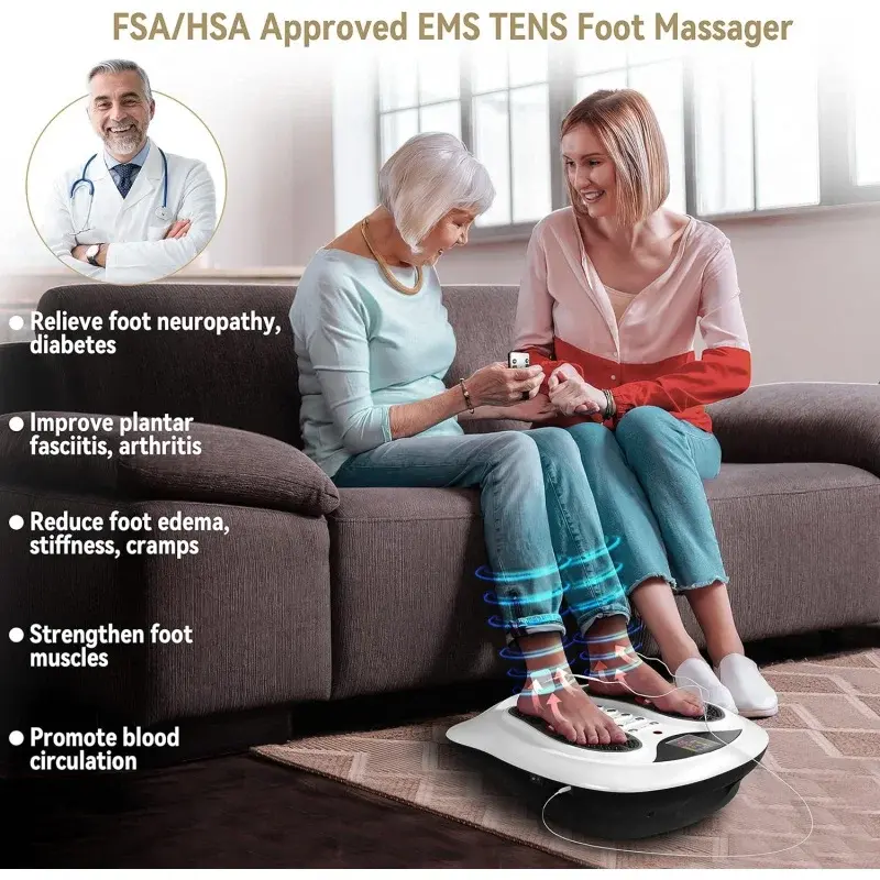 เครื่อง Relief อาการปวดที่พอดีกับเส้นประสาทส่วนปลายสำหรับนวดเท้าเครื่องนวดเท้า EMS สำหรับโรคระบบประสาทอักเสบด้วยแผ่นนับสิบกระตุ้นการไหลเวียนของเท้า