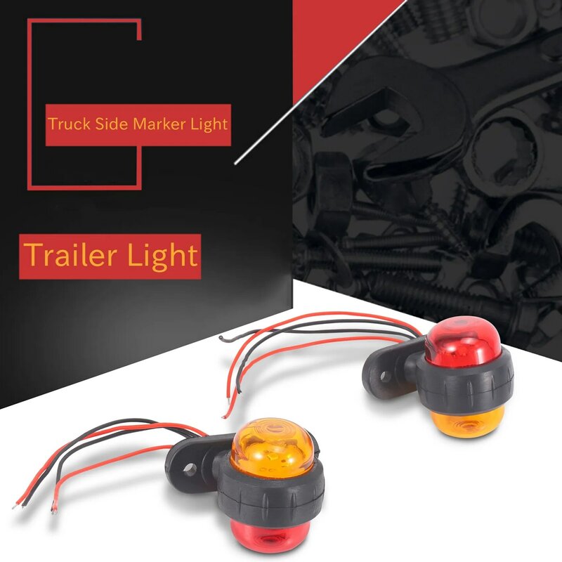 2Pcs Truck Trailer LED Lamps 24V Car Side Marker Lights Warning Signal Side Marker Light