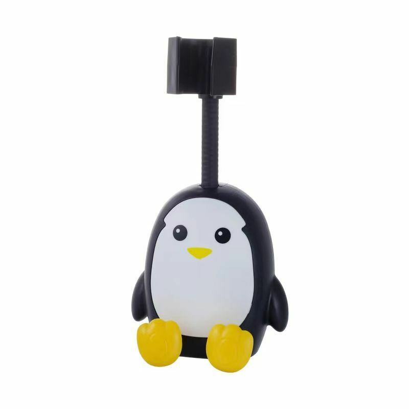 360° Adjustable Shower Head Holder Cute Penguin Wall Mounted Showerhead Bracket Self-Adhesive Shower Rail Head Holder With Hooks