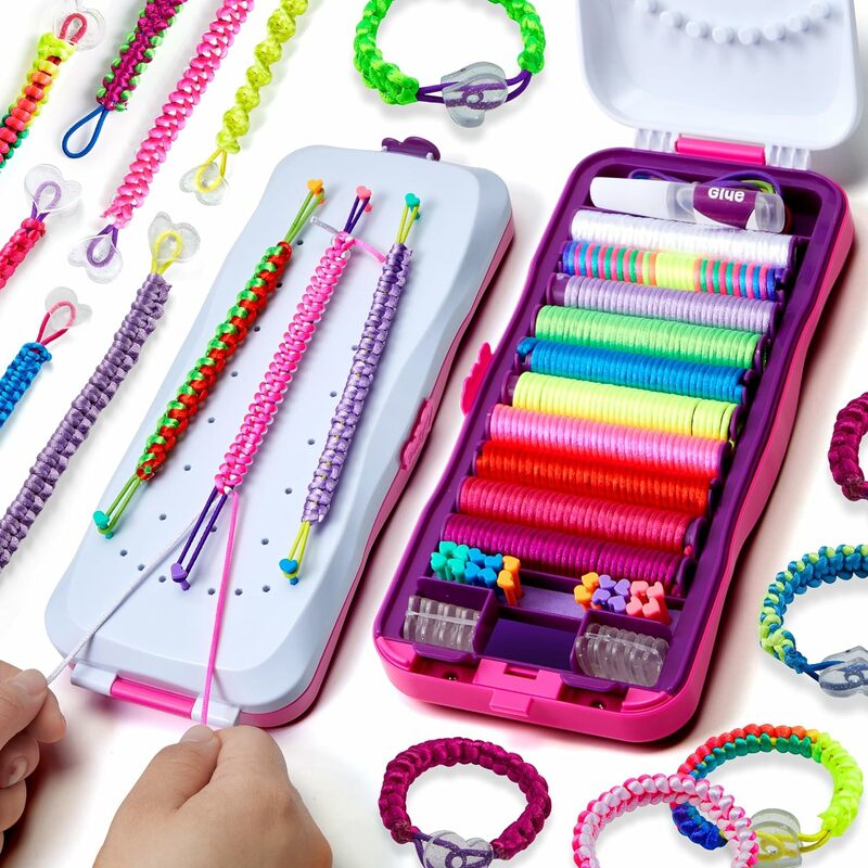Kit per la creazione di braccialetti dell'amicizia per ragazze artigianato per ragazze creazione di braccialetti con corde regali artigianali per 6-12 anni Idea regalo di compleanno