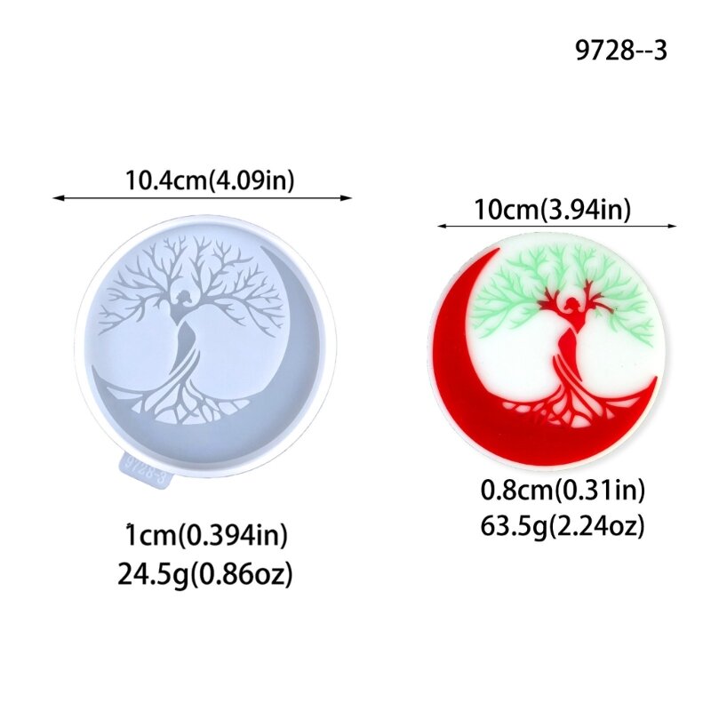 Okrągły kształt drzewa życia Mold Ręcznie robiona biżuteria Formy żywicy epoksydowej