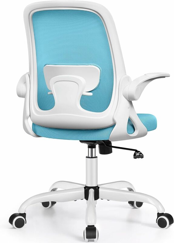 Cadeira ergonômica de escritório com apoio lombar e braços flip-up, cadeira executiva do computador, confortável e respirável, cadeira de mesa