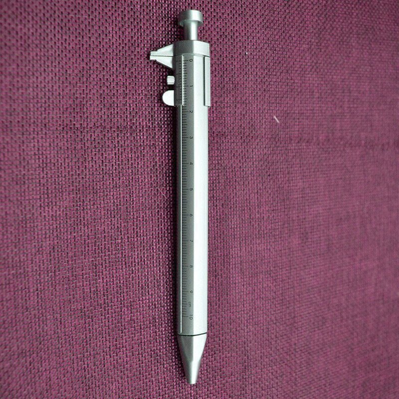 Multifunction Gel Ink Pen Vernier Caliper Roller Ball Pen Stationery Ball-Point Ball-Point 0.5mm Silver Meticulous Workmanship