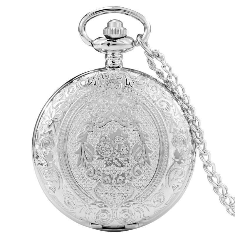 Роскошные серебряные кварцевые карманные часы в стиле ретро, модные средневековый стиль, цепочка с подвеской, ювелирные изделия, подарок, часы в стиле стимпанк для мужчин и женщин