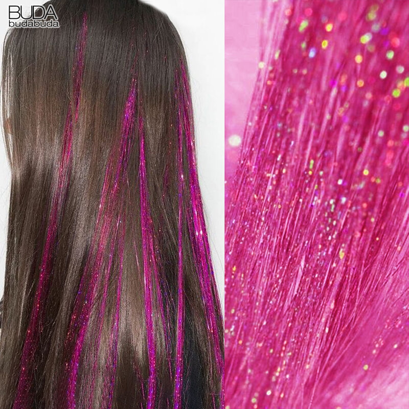 Syntetyczne tęczowe włosy dziewczyna jeden Chip w spince do przedłużania włosów długie proste spinki do włosów fałszywe na sztuczne włosy różowa róża kolorowa