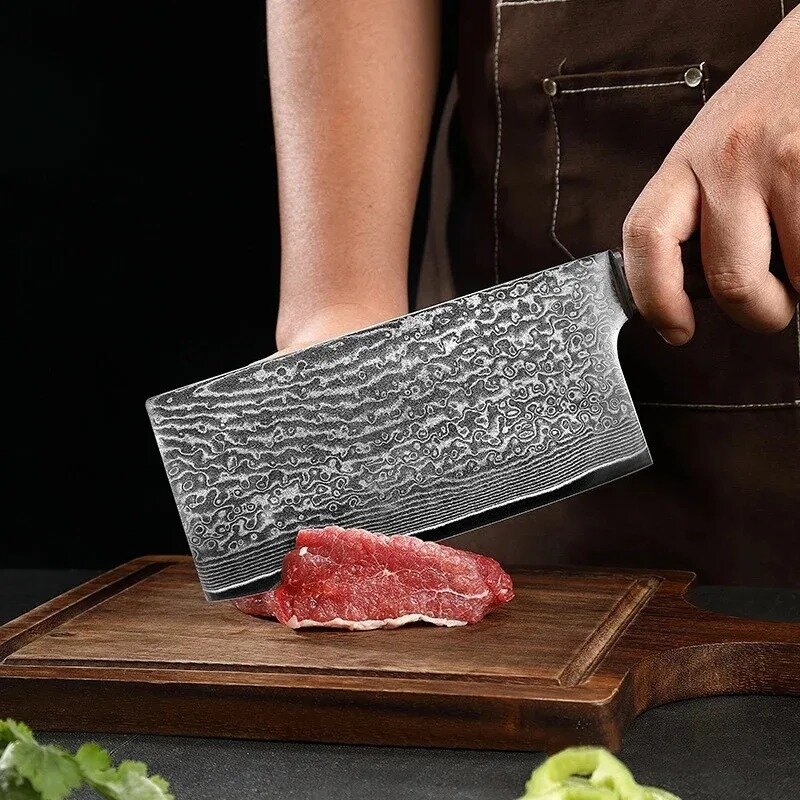 シャープな日本の包丁、ピッカー、肉の皮を切る、ダマスカス鋼のシェフナイフ、野菜の切断と調理ナイフ