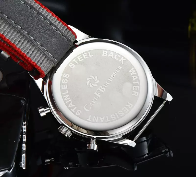 Carl F. J. Maliron Collection Quartz Watch, Cronógrafo Multifuncional, Top Fabric Strap, Edição Limitada