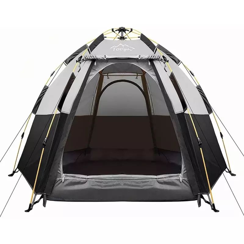 Tenda Kemah 2-3-4 orang, tenda 60 detik mudah dipasang cepat tahan air Pop Up Dome Keluarga Hexagon olahraga luar ruangan gratis pengiriman