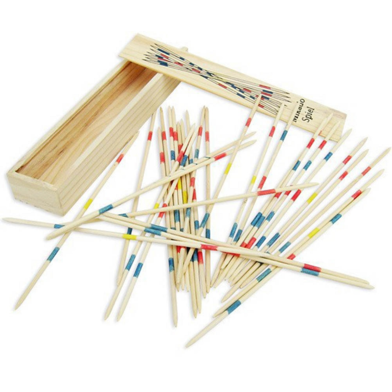 Jogos educativos de tabuleiro de madeira, estilo tradicional japonês, pegar varas com caixa, jogo multijogador, 1 conjunto