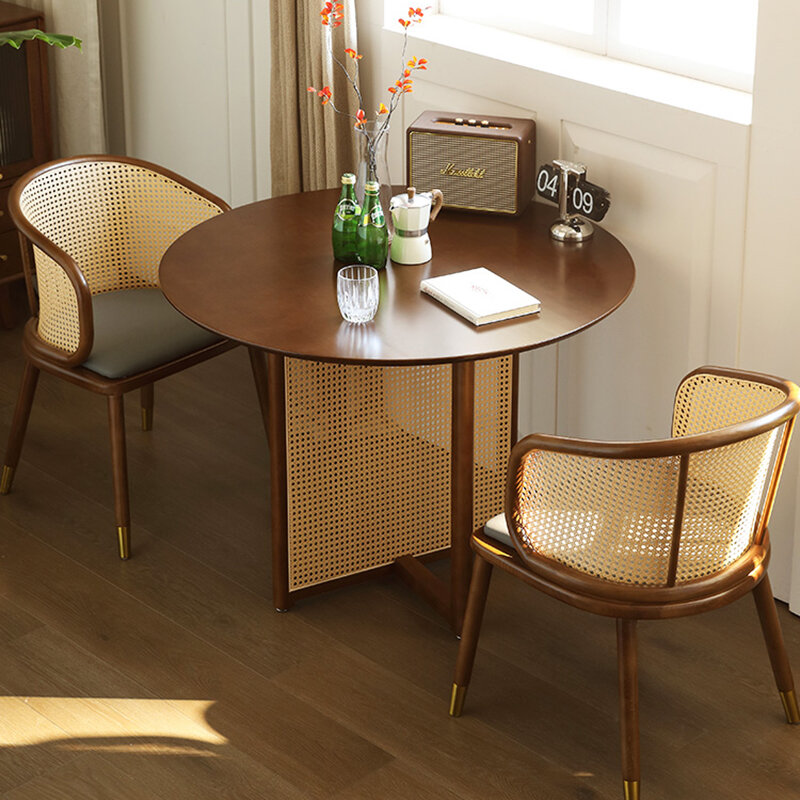 Tables Basses Minimalistes de Luxe en Bois Massif, Console Ronde, de Styliste, d'Angle, Accessoire de Salon