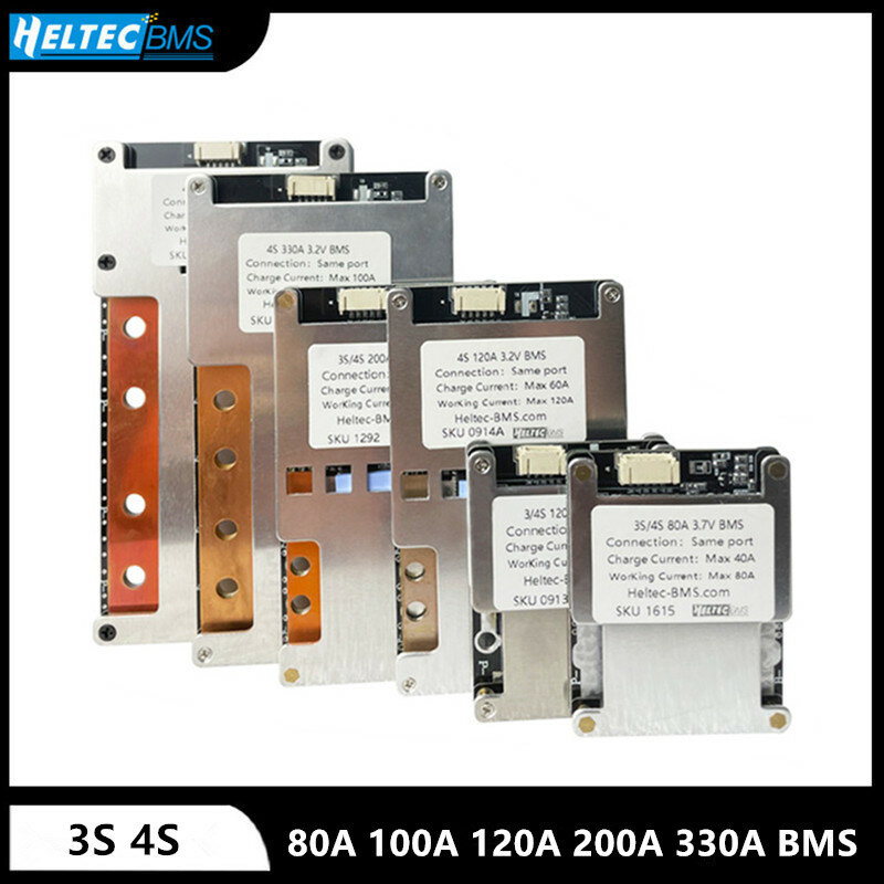 Heltecbms-batería de litio 3S 4S bms, 12v, lifepo4/18650/21700, 80A, 100A, 120A, 160A, 200A, 300A, 330A380A, inversor UPS de 12V