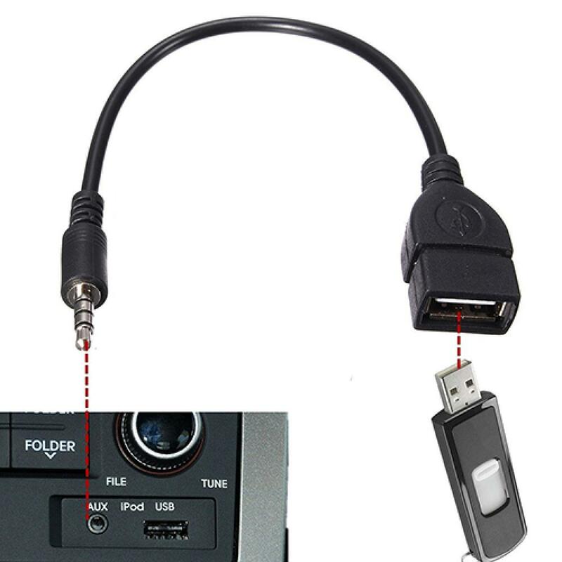 3,5mm männliches Audio-Aux-In-Buchse an USB 2,0 Geben Sie ein weibliches otg-Konverter kabel ein