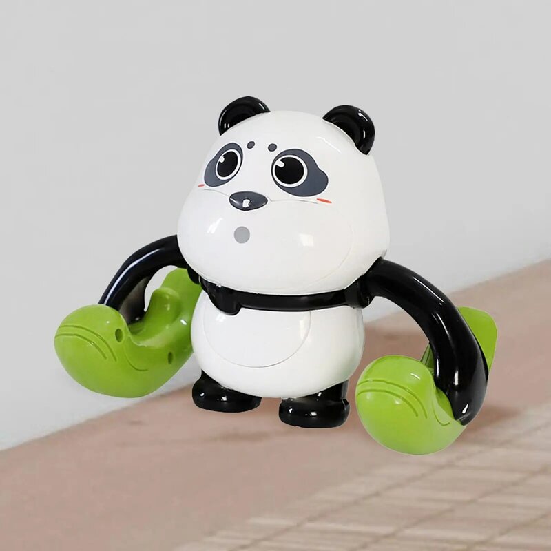 Dançando panda rastejando brinquedo com luz piscando e música, andando brinquedos para bebês, perseguindo presente