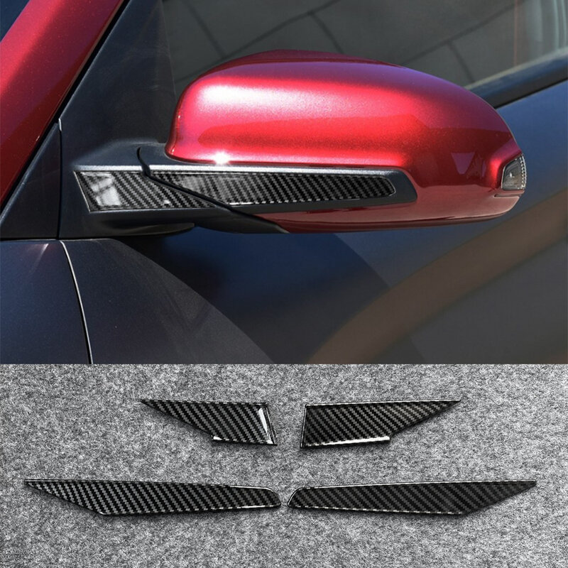 Carbon Fiber Look Side View Door Mirror Trim Molding Stickers For 2018-2023 Hyundai Kona Car Accessories