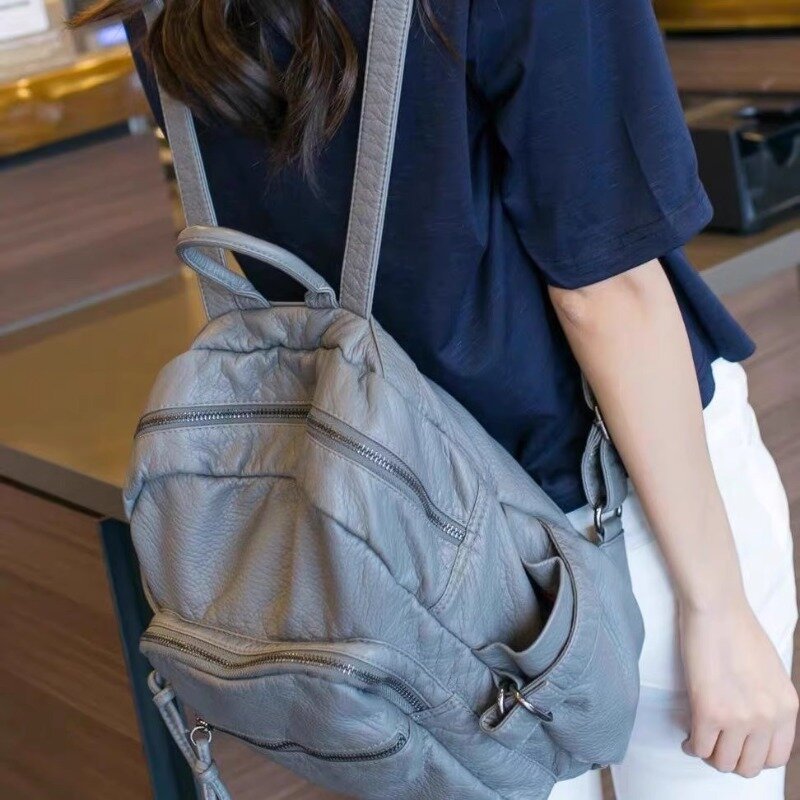 2024 Pendler rucksack im koreanischen Stil für Männer und Frauen mit großer Kapazität und leichtem, einfachem Design, einfarbig für unterwegs