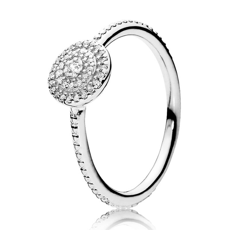 925 Sterling Silver Ring 1:1 Forever Statement Penas Majestic Elegância Radiante Característica Femal Ring DIY Fashion Jewelry