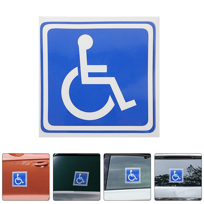 Panneau de stationnement adhésif pour handicapés, autocollants pour fauteuil roulant, symbole des dangers, 6 feuilles