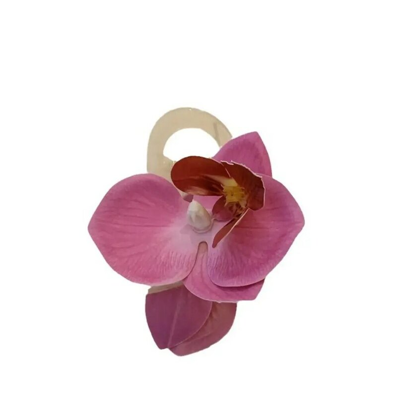 Cloth Flower Hair Claw Butterfly Orchid Bohemia Barrettes Large Shark Clip Korean Style Headwear Grab Clip Orchid Hair Clip