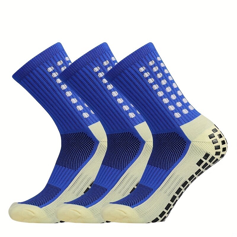 Chaussettes de sport respirantes en silicone non ald, basket-ball, tennis, cyclisme, course à pied, entraînement en plein air, 3 paires