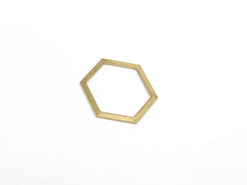 Pendientes colgantes hexagonales de latón, 10 piezas, 39x29,6mm, R775