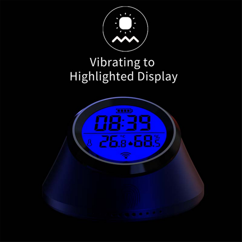 Tuya Zigbee-Relógio Inteligente Sensor de Temperatura e Umidade, Termômetro Interior, Display LCD, Google Home, Smart Life-B