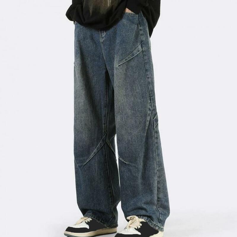 Jeans baggy taille haute pour hommes et femmes, pantalons en denim confortables, style hip hop, jeans décontractés à jambes larges, fjCasual