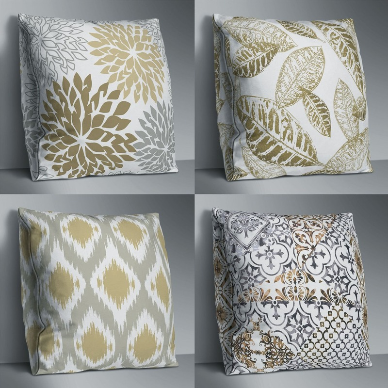 Short Plush Sofa Pillowcase Golden Leaves Seat Cushion Cover Super Soft Pillow Case Living Room Geometry Lumbar Pad Covers