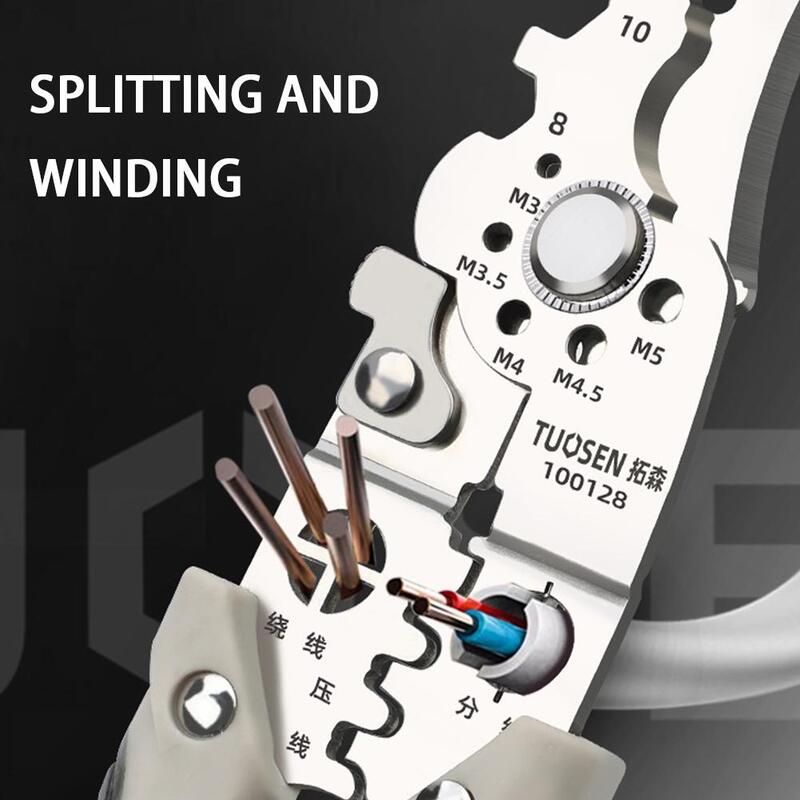 Pemotong kabel otomatis dapat disesuaikan pengupas kawat multifungsi striping tang penjepit Terminal alat tangan
