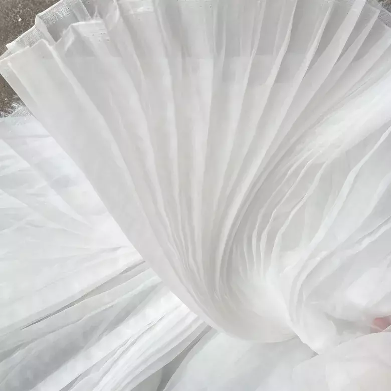 Pleated Organza Fabric By The Meter for Wedding Dresses Clothes Skirts Sewing Designer High-density Fashion Thin Soft Summer Diy