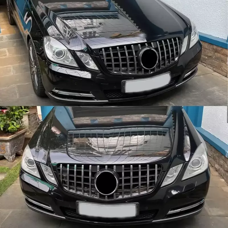 Kit de carrocería de rejilla de parachoques delantero de coche para Mercedes Benz Clase E W212 2009-2015 GT, ajuste de parrilla de estilo de diamante, accesorios para automóviles