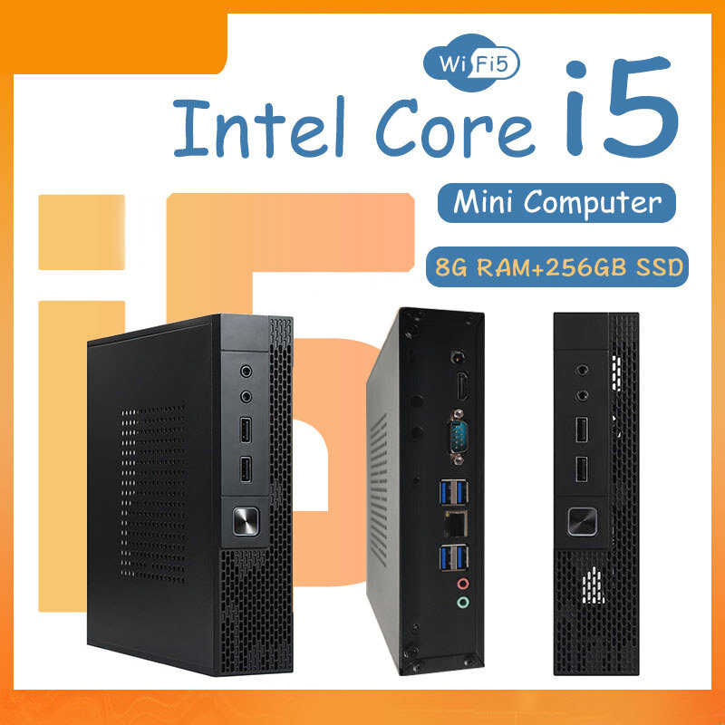 Pc Mini Windows11 Intel i5-2520, komputer Desktop Mini PC MINI Bluetooth bawaan, PC Gaming SSD 256GB RAM 8GB