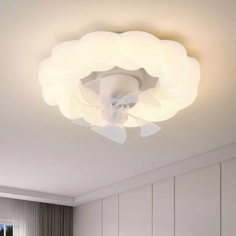 Wentylator sufitowy o pełnym spektrum światła led chłodny wiatr ochrona oczu oświetlenie do sypialni Nordic dzieci sypialnia wentylator sufitowy
