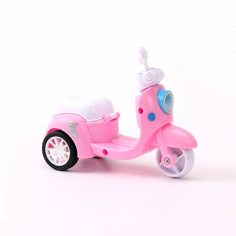 Mini motocicleta puxar brinquedo para crianças, veículos plásticos, modelo de simulação, inércia, presentes de aniversário, menina, menino, 1pc