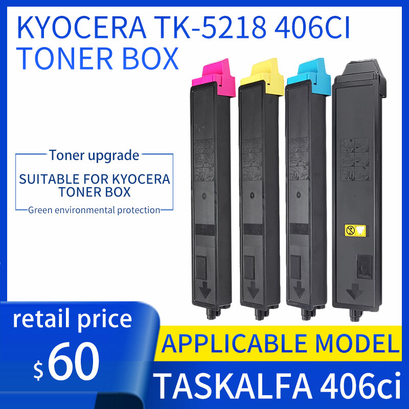 Aplicável a kyocera tk-5218 caixa de toner kyocera taskalfa 406ci copiadora caixa de toner tk-5215 / tk-5216 / tk-5217 / tk-5219 caixa de toner