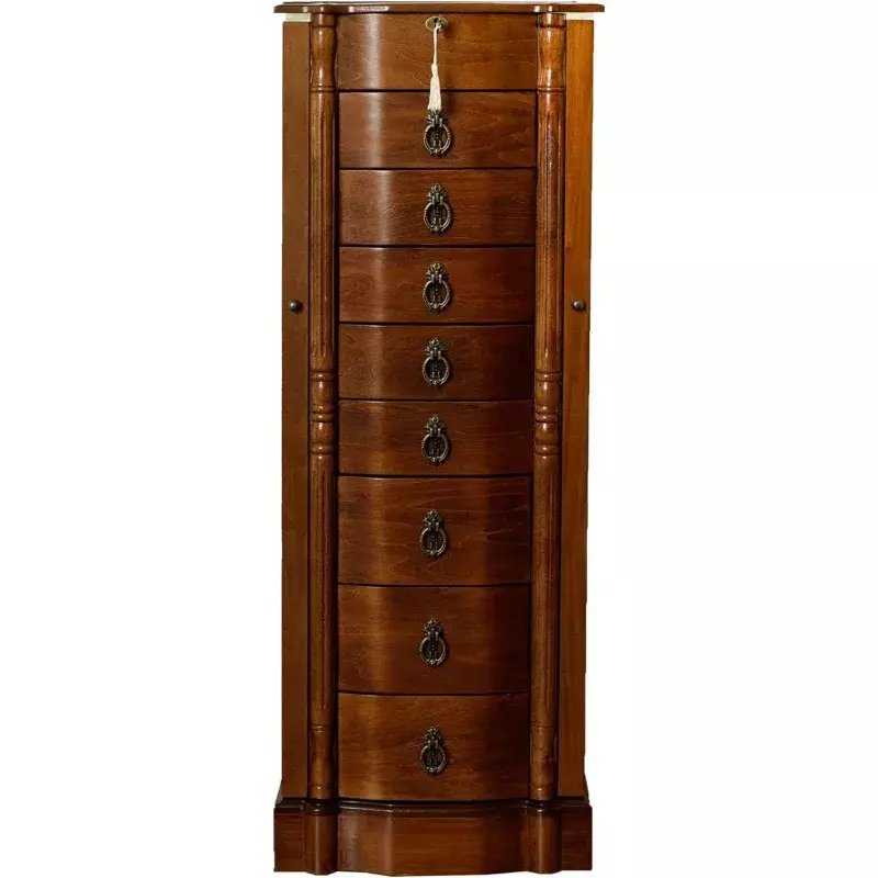 Hives and Honey Sheffield Standing Armoire Jewelry Cabinet, Walnut