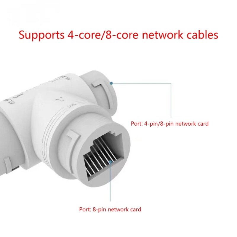 네트워크 모니터링 시스템용 2-in-1 POE 분배기 3방향 RJ45 커넥터