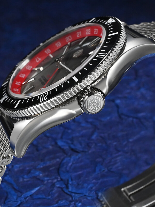 San Martin Design originale 41mm GMT Dive Watch NH34 braccialetto meccanico automatico a sgancio rapido impermeabile 200m luminoso SN0119