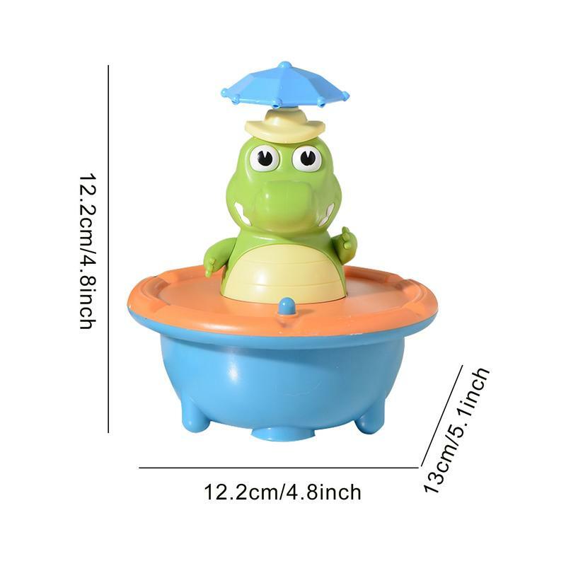 Mainan mandi buaya bayi isi daya baterai, mainan bak mandi Sprinkler air otomatis 5 mode semprotan air untuk balita