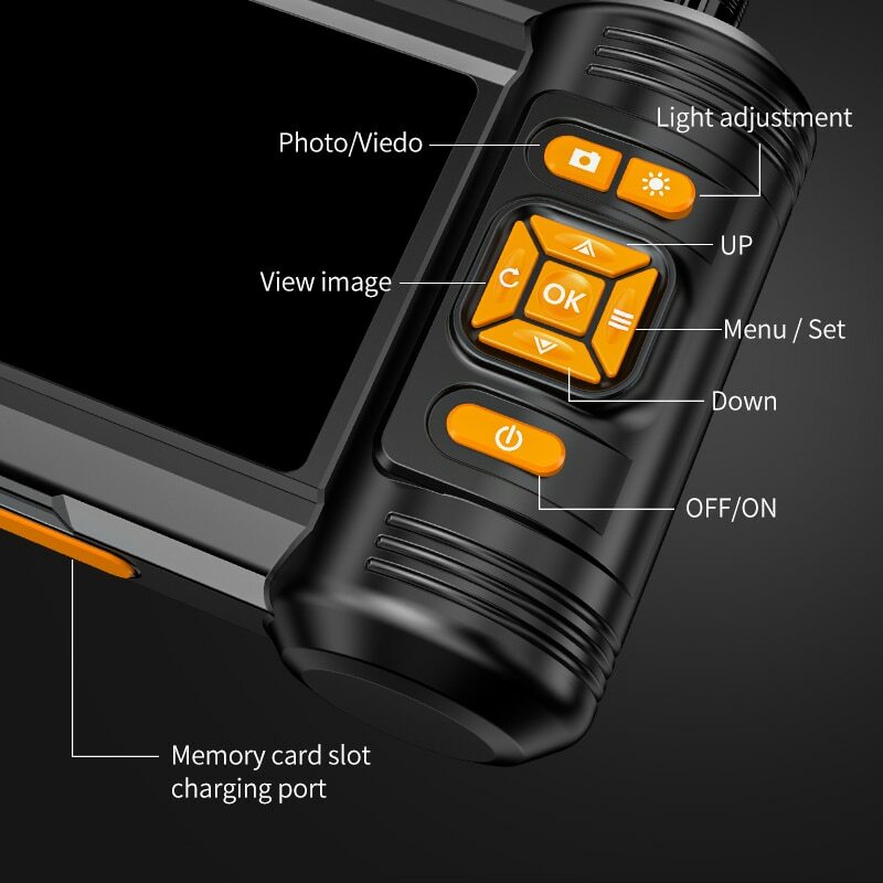 듀얼 및 트리플 렌즈 산업용 내시경 검사 카메라, 차량용 스네이크 카메라, 8mm IP67 방수, 1080P, 5 인치 LCD