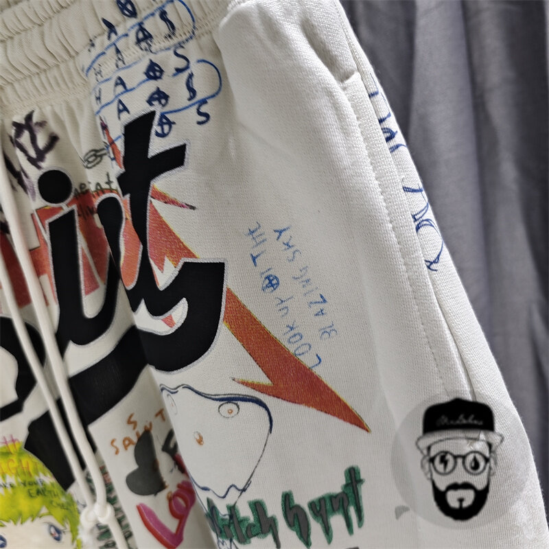 Pantaloncini SAINT in puro cotone di spedizione gratuita cartoon graffiti print pantaloncini sportivi da uomo casual larghi estivi