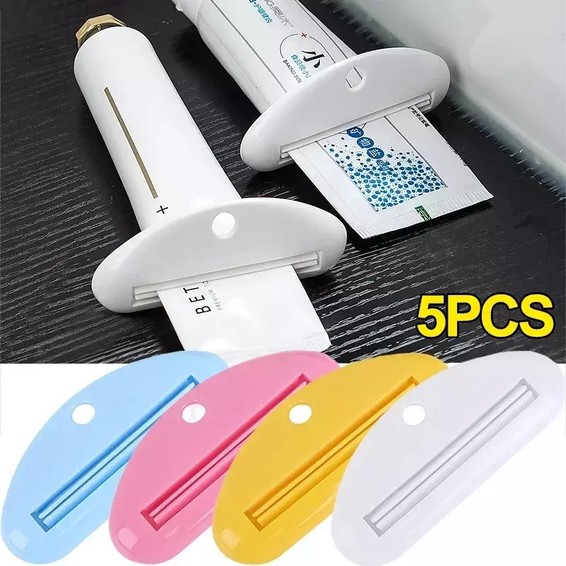 Exprimidor Manual de pasta de dientes, Clips de tubo de pasta de dientes, dispensador de limpiador Facial multifunción, accesorios de baño