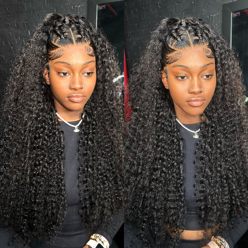 40inch Water Wave Curly Lace Frontal Wigs 13x4 13x6 HD Deep Wave Lace Frontal Wig Glueless Wig Human Hair Wigs For Women On Sale