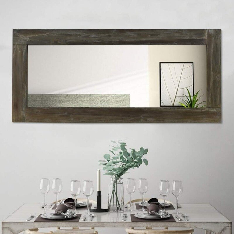 Espejo de cuerpo entero con marco de bronce, espejo tocador pared vertical u horizontal