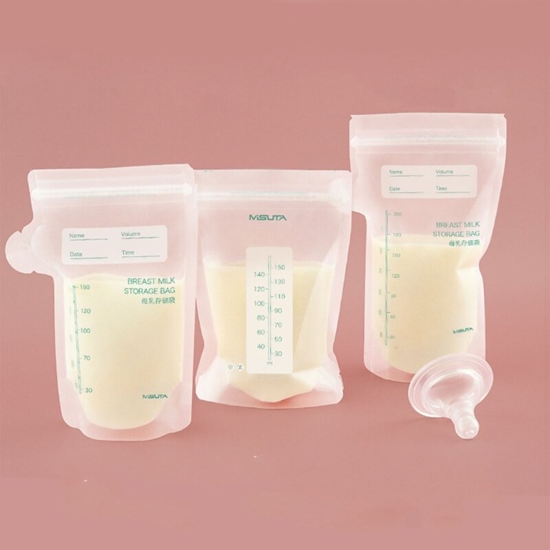 HUYU Portable Breast Milk Storage Bags Baby Snack Travel Bag Multi-Purpose Pouches Storage Bags for Toddler Cereal Food 30PCS