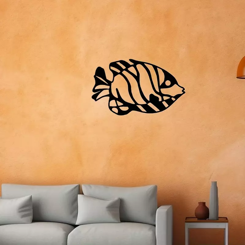 Art mural en métal de poisson de mer pour salon, décoration extérieure, décoration d'intérieur, décoration de chambre à coucher, tenture murale en métal, artisanat, 1 pièce