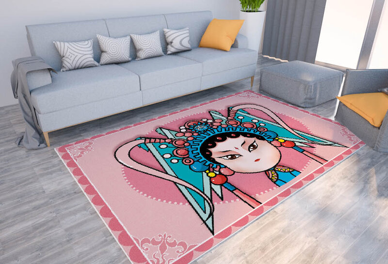 Chinese drama face print carpet home living room decorative floor mat bedroom room soft non-slip large area carpet