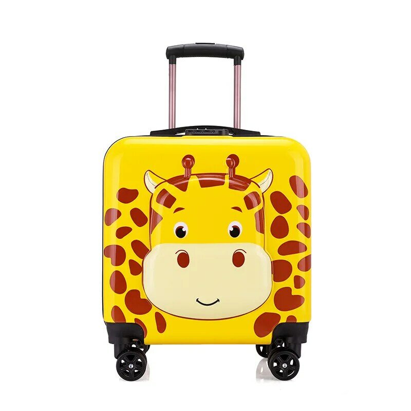 Caja de equipaje para niños con ruedas universales, caja de viaje con contraseña, dibujos animados