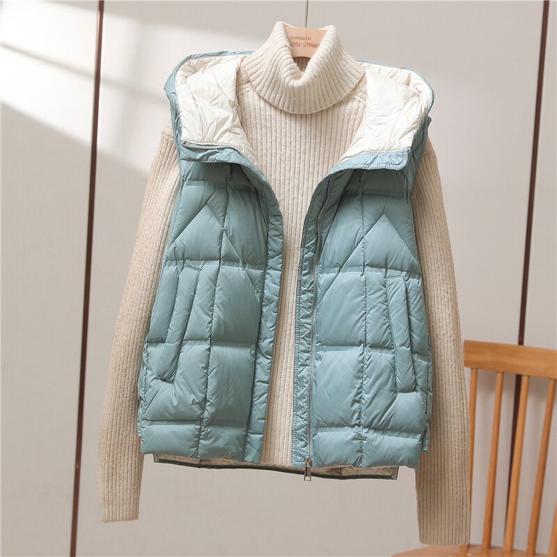 Manteau à capuche ultra léger pour femme, 90% duvet de canard blanc, fibre chaude, mode coréenne, glaçage, nouveautés, hiver, 2024