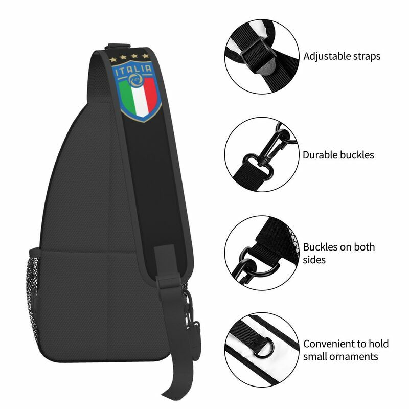 Bolso cruzado de pecho para hombre, mochila de hombro para viaje y ciclismo, regalo de fútbol italiano, Italia Figc